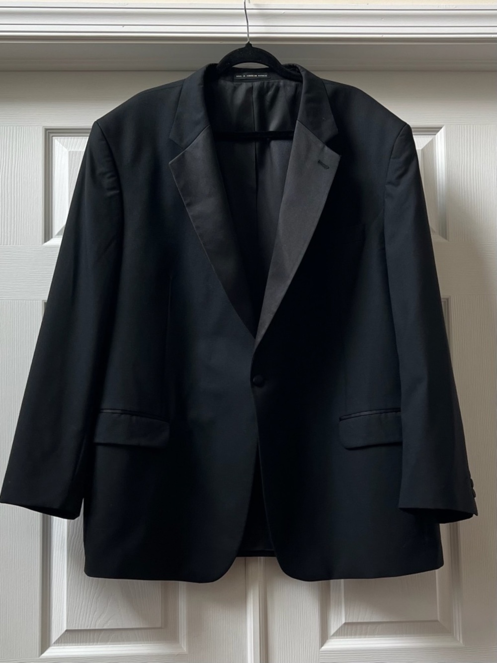 After Hours Black Tuxedo Men's Wool Blazer, Size 48R